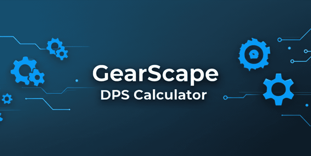 GearScape DPS Calculator interface showing combat stats and gear options
